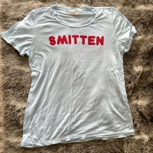 URBAN OUTFITTERS blue smitten graphic tee
